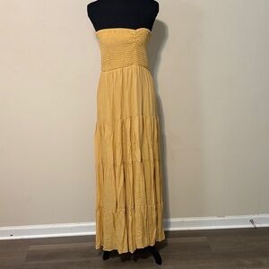 Fashion Nova Strapless Yellow Maxi Dress